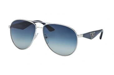 Image of Prada TRIANGLE PR53QS Single Vision Prescription Sunglasses PR53QS-1BC8Z1-60 - Lens Diameter 60 mm, Frame Color Silver