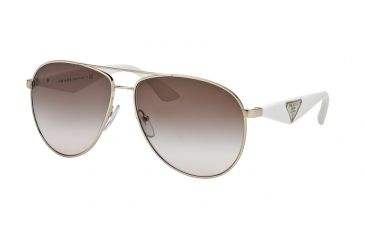 Image of Prada TRIANGLE PR53QS Single Vision Prescription Sunglasses PR53QS-ZVN0A6-60 - Lens Diameter 60 mm, Frame Color Pale Gold