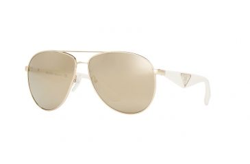 Image of Prada TRIANGLE PR53QS Single Vision Prescription Sunglasses PR53QS-ZVN1C0-60 - Lens Diameter 60 mm, Frame Color Pale Gold