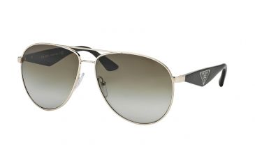 Image of Prada TRIANGLE PR53QS Single Vision Prescription Sunglasses PR53QS-ZVN1X1-60 - Lens Diameter 60 mm, Frame Color Pale Gold