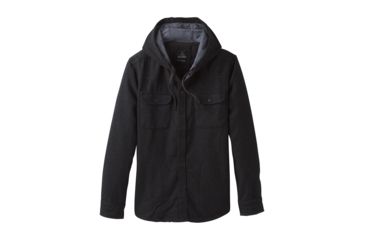 Image of prAna Bolster Long Sleeve Hooded Flannel - Men's, Black Heather, Large, M23181371-BKHT-L