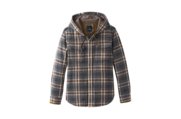 Image of prAna Bolster Long Sleeve Hooded Flannel - Men's, Coal, 3XL, M23181371-COAL-XXXL