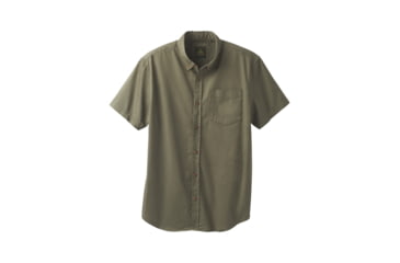 Image of prAna Broderick Solid Short Sleeve Shirt - Men's, Cargo Green, Small, M11170310-CAGR-S