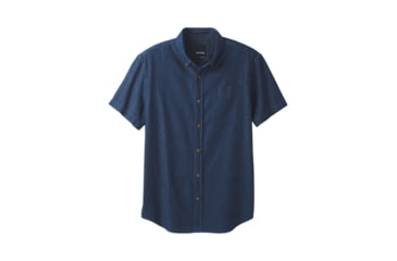Image of prAna Broderick Solid Short Sleeve Shirt - Men's, Indigo, X-Large, M11170310-IND-XL
