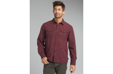 Image of prAna Chapland Long Sleeve Shirt - Mens, Mulled Wine, Medium, M23181368-MUWI-M