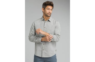 Image of prAna Dilettante Long Sleeve Slim Shirt - Men's, Cargo Green, Large, M23180492-CAGR-L