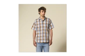 Image of prAna Duke Short Sleeve Woven Shirt - Men's-Brown-Small