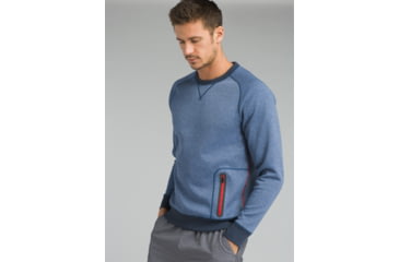 Image of prAna Halgren Urban Long Sleeve Crew T-Shirt - Men's, Equinox Blue Heather, XXLarge, M21181411-EBHT-XXL