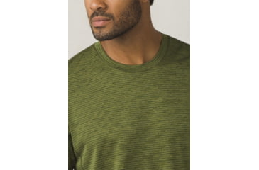 Image of Prana Hardesty Short Sleeve Mens, Fern Green Stripe, Small, M11170402-FEGS-S