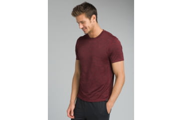 Image of prAna Hardesty Short Sleeve T-Shirt - Men's, Black Cherry Stripe, Medium, M11170402-BCST-M
