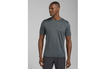 Image of prAna Hardesty T-Shirt - Mens, Grey Blue Stripe, Medium, M11170402-GBST-M