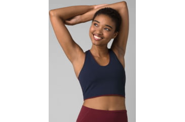 Image of prAna Momento Crop Top - Womens, Maroon/Nautical, Large, 1963231-601-L
