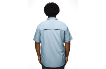 Image of prAna Lost Sol Short Sleeve Shirt Standard Fit - Mens, Chambray Heather, M, 1972351-401-ST-M