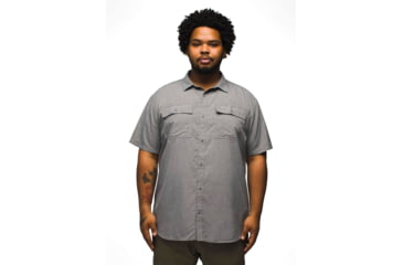Image of prAna Lost Sol Short Sleeve Shirt Standard Fit - Mens, Heather Grey, XXL, 1972351-020-ST-XXL