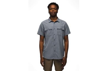 Image of prAna Lost Sol Short Sleeve Shirt Standard Fit - Mens, Nautical Heather, S, 1972351-400-ST-S