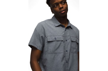 Image of prAna Lost Sol Short Sleeve Shirt Standard Fit - Mens, Nautical Heather, S, 1972351-400-ST-S