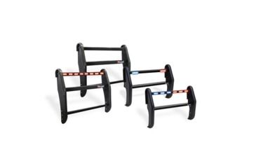 Image of Pro-Gard Industries Black Powder Coated Steel, Standard Push Bumper With Integrated, Four Head, All Blue Ions - PB47UINT13ION4B