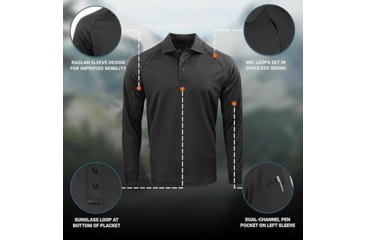 Image of Propper Raglan Long Sleeve Utility Polo - Mens, Black, XS, F531301001XS