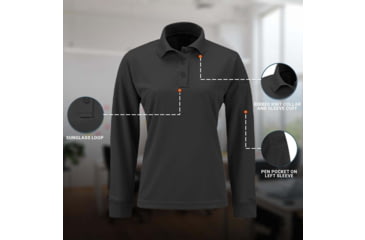 Image of Propper Uniform Long Sleeve Polo - Womens, Charcoal, XL, F53964C015XL