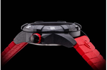 Image of ProTek Carbon USMC Dive Watch, Carbon Case/Black&amp;Red Dial/Red Strap, One Size, PT1012R