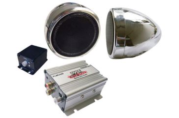 Image of Pyle Motorcyle Amplified Sound System, Silver PLMCA20