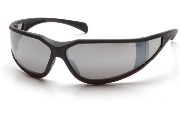 Image of Pyramex Exeter Safety Glasses - Silver Mirror Anti-Fog Lens, Matte Black-Red Frame SBR5170DT