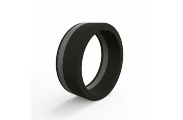 Image of QALO Mens Pinstripe Silicone Ring, Black/Silver, 8 QS9-MPB08