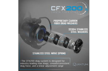 Image of Quantum Benchmark Spinning Reel and Rod Combo, 7ft, 1-PC, Medium-Light, Fast Rod, Graphite Composite Blank, SZ 3000 Reel, 5+1 Bearings, 6.2-1 Ratio, Silver/Blue, BK3000701ML815.P2