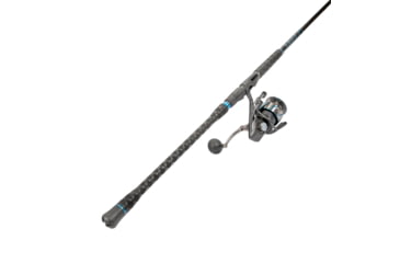 Image of Quantum Benchmark Spinning Reel and Rod Combo, 9ft, 2-PC, Med-Heavy, Moderate-Fast Rod, Graphite Composite Blank, SZ 6000 Reel, 5+1 Bearings, 5.6-1 Ratio, Silver/Blue, BK6000902MH1530.P2