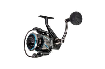 Image of Quantum Benchmark Spinning Reel and Rod Combo, 9ft, 2-PC, Med-Heavy, Moderate-Fast Rod, Graphite Composite Blank, SZ 6000 Reel, 5+1 Bearings, 5.6-1 Ratio, Silver/Blue, BK6000902MH1530.P2