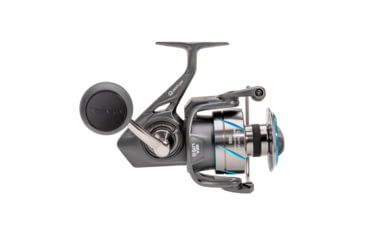 Image of Quantum Benchmark Spinning Reel and Rod Combo, 9ft, 2-PC, Med-Heavy, Moderate-Fast Rod, Graphite Composite Blank, SZ 6000 Reel, 5+1 Bearings, 5.6-1 Ratio, Silver/Blue, BK6000902MH1530.P2