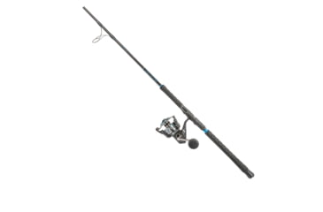 Image of Quantum Benchmark Spinning Reel and Rod Combo, 9ft, 2-PC, Med-Heavy, Moderate-Fast Rod, Graphite Composite Blank, SZ 6000 Reel, 5+1 Bearings, 5.6-1 Ratio, Silver/Blue, BK6000902MH1530.P2