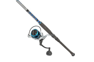 Image of Quantum Strive Spinning Reel and Rod Combo, 8ft, 2-PC, Medium-Heavy, Moderate-Fast Rod, Graphite Composite Blank, SZ 5000 Reel, 4+1 Bearings, 5.6-1 Ratio, Silver/Blue, SV5000802MH1225.P2