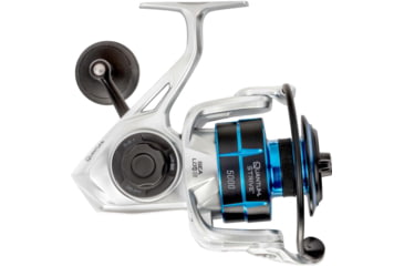 Image of Quantum Strive Spinning Reel, SZ 5000 Reel, 4+1 Bearings, 5.6-1 Ratio, Rigid Aluminum Frame, Graphite Rotor, Sealed Design, CFX200 Carbon Fiber Xtreme Drag, Silver/Blue, SV5000.B2