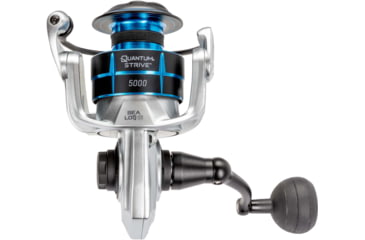 Image of Quantum Strive Spinning Reel, SZ 5000 Reel, 4+1 Bearings, 5.6-1 Ratio, Rigid Aluminum Frame, Graphite Rotor, Sealed Design, CFX200 Carbon Fiber Xtreme Drag, Silver/Blue, SV5000.B2