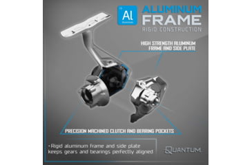 Image of Quantum Strive Spinning Reel, SZ 5000 Reel, 4+1 Bearings, 5.6-1 Ratio, Rigid Aluminum Frame, Graphite Rotor, Sealed Design, CFX200 Carbon Fiber Xtreme Drag, Silver/Blue, SV5000.B2