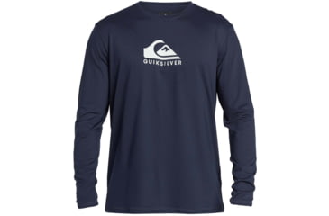 Image of Quiksilver Solid Streak Long Sleeve UPF 50 Surf Tee - Mens, Navy Blazer, Large, EQYWR03247-BYJ0-L