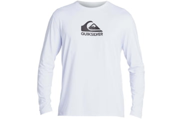 Image of Quiksilver Solid Streak Long Sleeve UPF 50 Surf Tee - Mens, White, Medium, EQYWR03247-WBB0-M