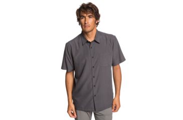 Image of Quiksilver Waterman Cane Island Short Sleeve Shirt - Mens, Black, Small, EQMWT03234-KVJ0-S