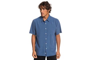 Image of Quiksilver Waterman Cane Island Short Sleeve Shirt - Mens, Parisian Night, Large, EQMWT03234-BYP0-L