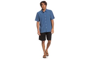 Image of Quiksilver Waterman Cane Island Short Sleeve Shirt - Mens, Parisian Night, Large, EQMWT03234-BYP0-L
