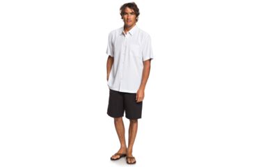 Image of Quiksilver Waterman Cane Island Short Sleeve Shirt - Mens, White, Medium, EQMWT03234-WBB0-M