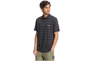 Image of Quiksilver Waterman Free Cast Short Sleeve Polo Shirt - Mens, Dark Shadow, Extra Large, EQMKT03075-KVJ6-XL