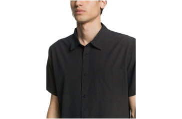 Image of Quiksilver Waterman Tech Tides Short Sleeve UPF 30 Shirt - Mens, Black, Extra Large, EQMWT03225-KVJ0-XL