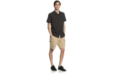 Image of Quiksilver Waterman Tech Tides Short Sleeve UPF 30 Shirt - Mens, Black, Extra Large, EQMWT03225-KVJ0-XL