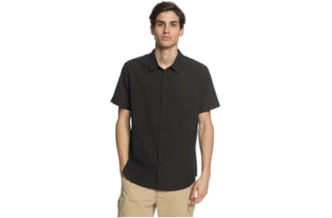 Image of Quiksilver Waterman Tech Tides Short Sleeve UPF 30 Shirt - Mens, Black, Extra Large, EQMWT03225-KVJ0-XL