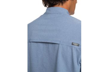 Image of Quiksilver Waterman Tech Tides Short Sleeve UPF 30 Shirt - Mens, Blue Shadow Marl, Large, EQMWT03225-BKQH-L