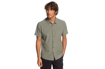 Image of Quiksilver Waterman Tech Tides Short Sleeve UPF 30 Shirt - Mens, Ivy Green Marl, Small, EQMWT03225-CRBH-S