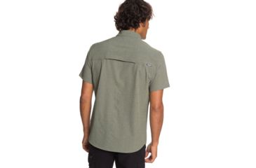 Image of Quiksilver Waterman Tech Tides Short Sleeve UPF 30 Shirt - Mens, Ivy Green Marl, Small, EQMWT03225-CRBH-S