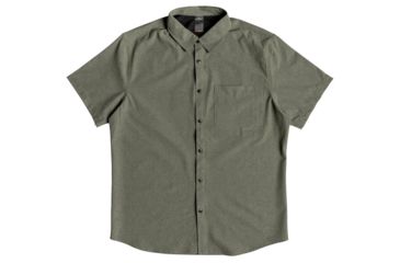 Image of Quiksilver Waterman Tech Tides Short Sleeve UPF 30 Shirt - Mens, Ivy Green Marl, Small, EQMWT03225-CRBH-S